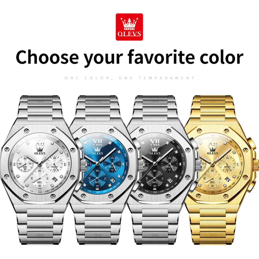 Chronograph Waterproof Wristwatch